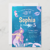 Birthday Party - Einladung von Blue und Lila Merma (Vorderseite)