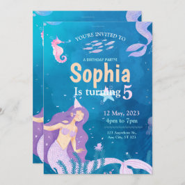 Birthday Party - Einladung von Blue und Lila Merma