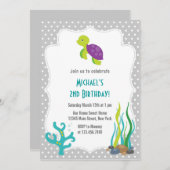 Birthday Party-Einladung von Sea Turtle Einladung (Vorne/Hinten)