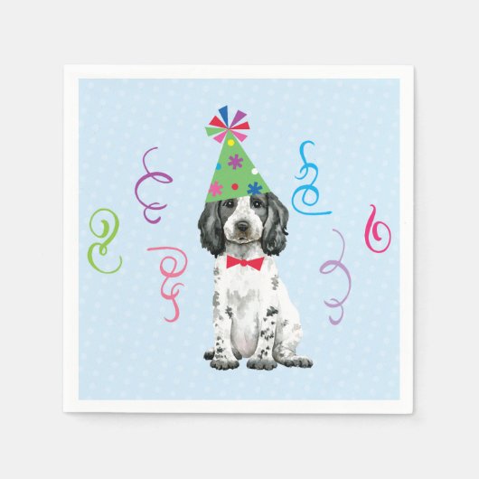 Birthday Party English Cocker Spaniel Napkins Serviette (Vorderseite)