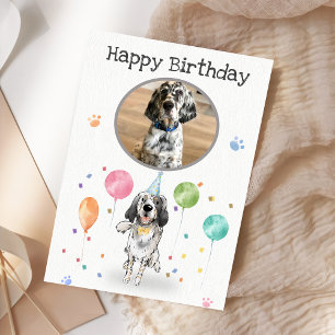Birthday Party English Setter Hund Tierkarte Karte