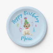 Birthday Party English Setter Paper Plate Pappteller (Vorderseite)