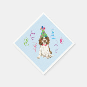 Birthday Party English Springer Spaniel Serviette