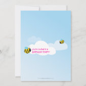 BIRTHDAY PARTY ERSUCHT: Bienen im Himmel 1P Einladung (Rückseite)