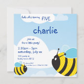BIRTHDAY PARTY ERSUCHT: Bienen im Himmel 2SQ Einladung (Vorderseite)