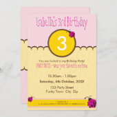 BIRTHDAY PARTY ERSUCHT: ladybird 1P Einladung (Vorne/Hinten)