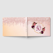Birthday Party florals geometrische Glitzer Rose Gästebuch (Voll)