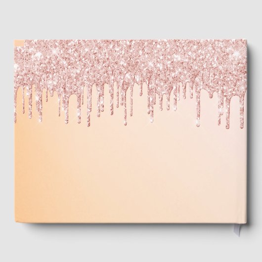 Birthday Party florals geometrische Glitzer Rose Gästebuch (Rückseite)