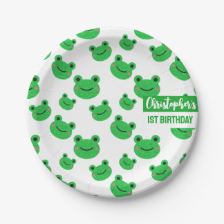 Birthday Party Frog Modernes Muster Pappteller