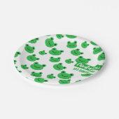 Birthday Party Frog Modernes Muster Pappteller (Schrägansicht)