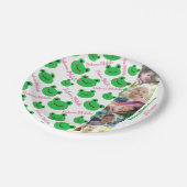 Birthday Party Frosch Thema Foto / Text Pappteller (Schrägansicht)