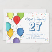 Birthday Party Fun Celebration Balloons Confetti Einladung (Vorderseite)