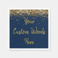 Birthday Party für Custom Navy Blue und Gold Glitz