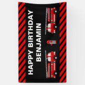 Birthday Party für Feuerwehrfahrzeuge Banner (Vertikal)