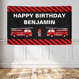 Birthday Party für Feuerwehrfahrzeuge Banner
