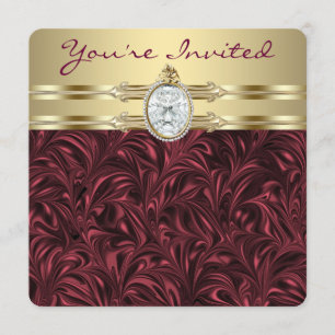 Birthday Party für Frauen Burgund Wein und Gold Einladung