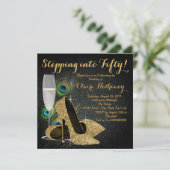 Birthday Party für Frauen Peacock Einladung (Stehend Vorderseite)