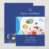 Birthday Party für Meerestiere Einladung (Vorne/Hinten)