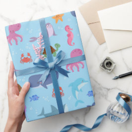 Birthday Party für Meerestiere Geschenkpapier