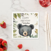 Birthday Party für niedliche Bärenwälder Serviette (Beispiel)