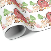 Birthday Party für rote Landtiere Geschenkpapier (Rolleneckpunkt)