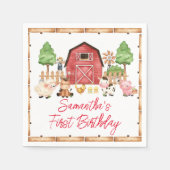 Birthday Party für rote Landtiere Serviette (Vorderseite)