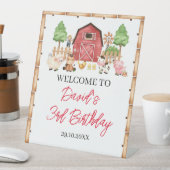 Birthday Party für rote Landtiere Sockelschild (In Situ)