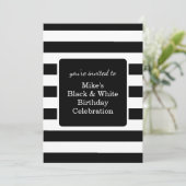 Birthday Party für Schwarze und Weiße Mans Einladung (Stehend Vorderseite)