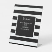 Birthday Party für Schwarze und Weiße Mans Sockelschild (Vorderseite)