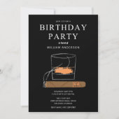 Birthday Party für Zigarren und Whisky Einladung (Vorderseite)