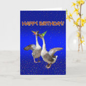 Birthday Party Gänse - Goosebumps Karte (Gelbe Blume)