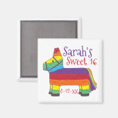 Birthday Party Gefallen Rainbow Donkey Animal Piña Magnet (Vorderseite/Rückseite)