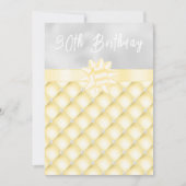 Birthday Party, gelbe und silberne Perlen Einladung (Vorderseite)