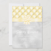 Birthday Party, gelbe und silberne Perlen Einladung (Rückseite)