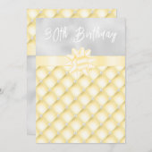 Birthday Party, gelbe und silberne Perlen Einladung (Vorne/Hinten)