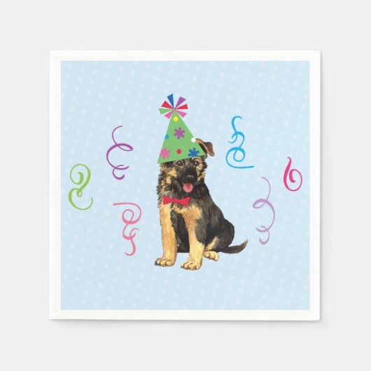 Birthday Party German Shepherd Napkins Serviette (Vorderseite)