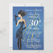 Birthday Party Girl in Blue Einladung (Vorderseite)