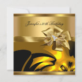 Birthday Party Gold Abstrakt Diamond Jewel Einladung (Vorderseite)