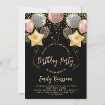 Birthday Party Gold Confetti Balloons