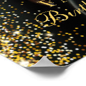 Birthday party gold confetti photo welcome poster (Ecke)
