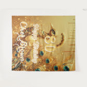 Birthday Party Gold Driving | Glitzer Peacock Wandteppich (Vorderseite (Horizontal))