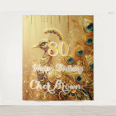 Birthday Party Gold Driving | Glitzer Peacock Wandteppich (Vorderseite)