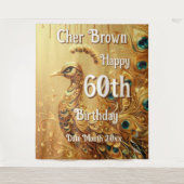 Birthday Party Gold Driving | Glitzer Peacock Wandteppich (Vorderseite)