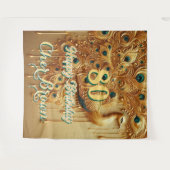 Birthday Party Gold Driving | Glitzer Peacock Wandteppich (Vorderseite (Horizontal))