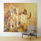 Birthday Party Gold Driving | Glitzer Peacock Wandteppich (Beispiel (Horizontal))