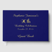 Birthday Party Gold FOIL: Navy Blue Memory Gästebuch (Vorderseite)