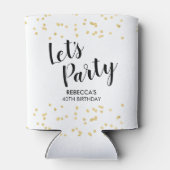 Birthday Party Gold Imitate Foil Confetti Typograf Dosenkühler (Rückseite)