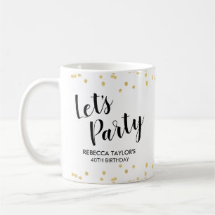 Birthday Party Gold Imitats Foil Confetti Individu Kaffeetasse