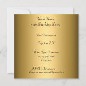 Birthday Party Gold Red Black Einladung (Rückseite)