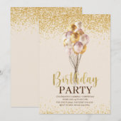 Birthday Party Gold und Black Personalisierte Einl Einladung (Vorne/Hinten)